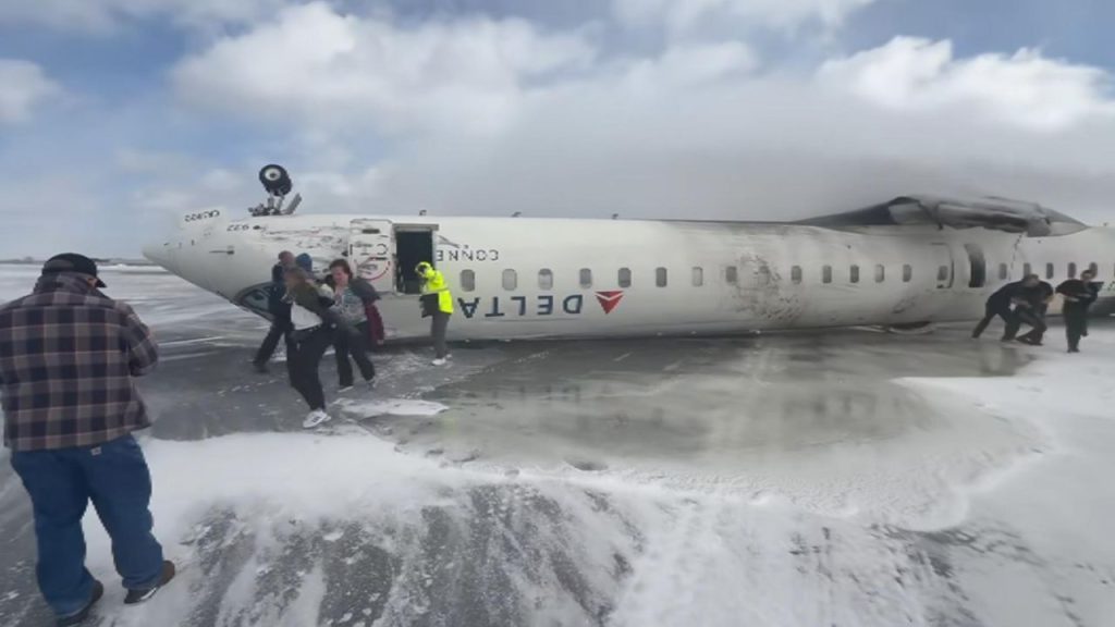 All passengers survive crash landing as plane flips at Toronto airport