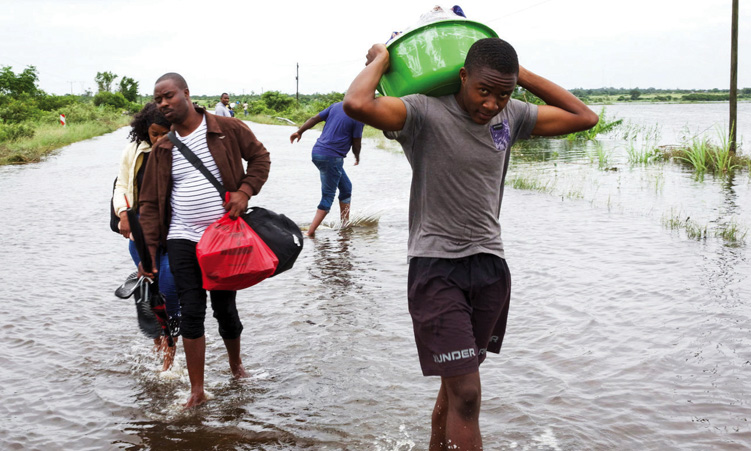Crocodile warnings as floods devastate southern Africa