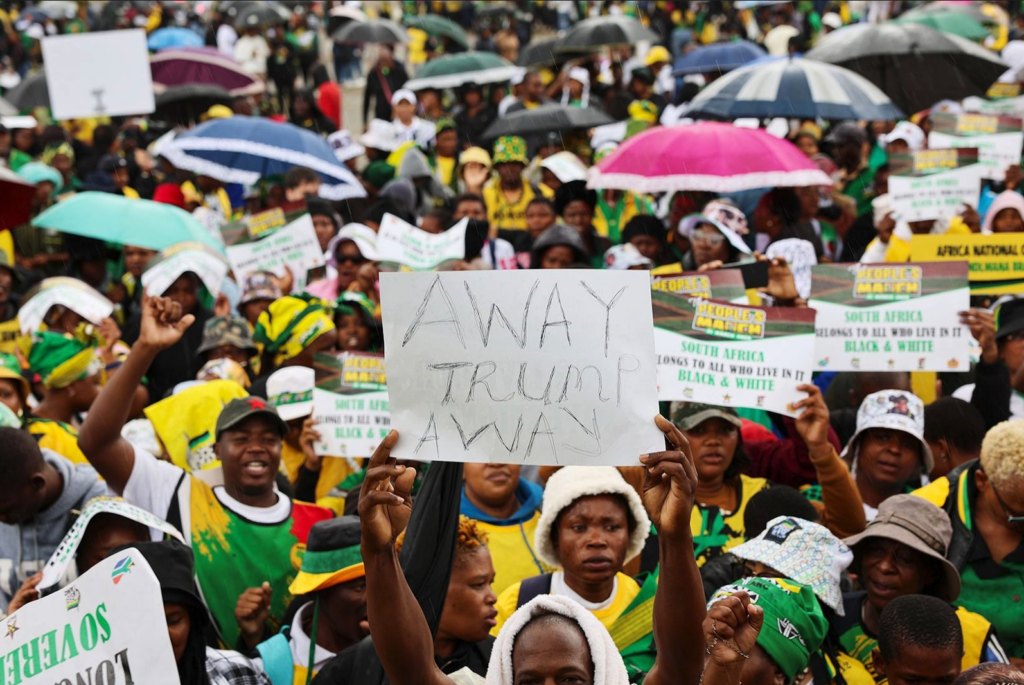 The People's March in Defence of Our Sovereignty and Democratic Gains at Mary Fitzgerald Square on 21 March 2026 in Johannesburg, South Africa. The march brought together various sectors of society to protest against misinformation and attacks on South Africa's democracy. (Photo: Gallo Images / Luba Lesolle)