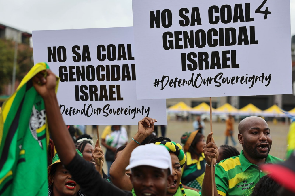 Supporters of various organisations during the People's March in Defence of Our Sovereignty and Democratic Gains at Mary Fitzgerald Square on 21 March 2026 in Johannesburg, South Africa. (Photo: Gallo Images / Luba Lesolle)