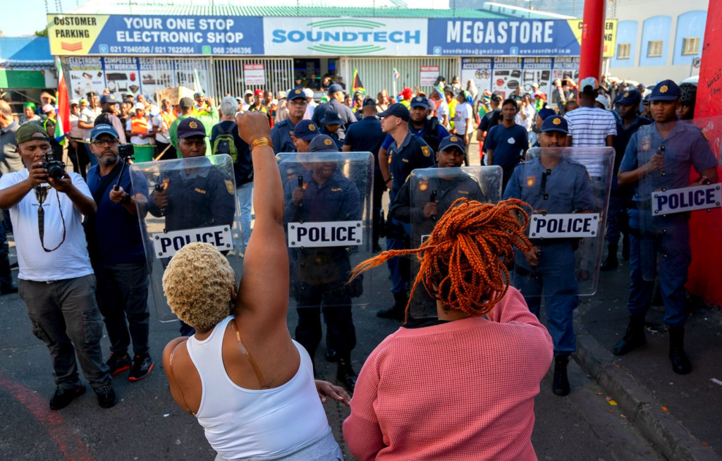 A March and March protest in Wynberg, Cape Town, on 20 June 2026. (Photo: David Harrison)