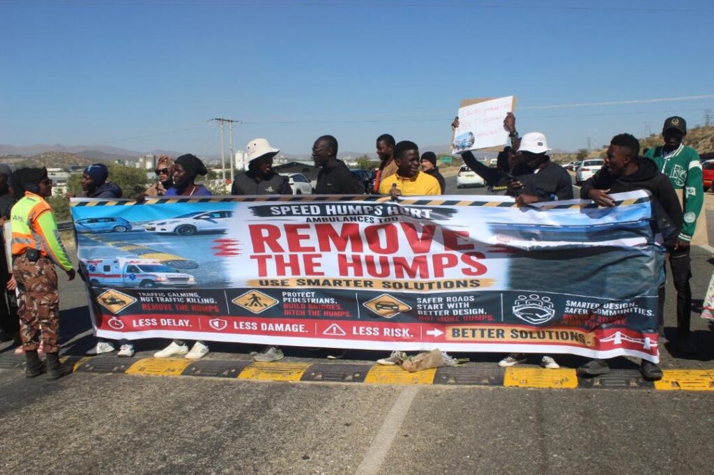 Motorists protest Western Bypass speed humps