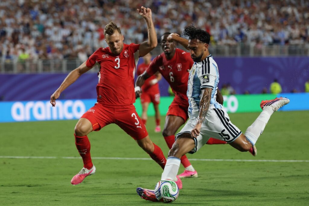 Argentina sink 10-man Swiss to set up blockbuster England World Cup semi-final