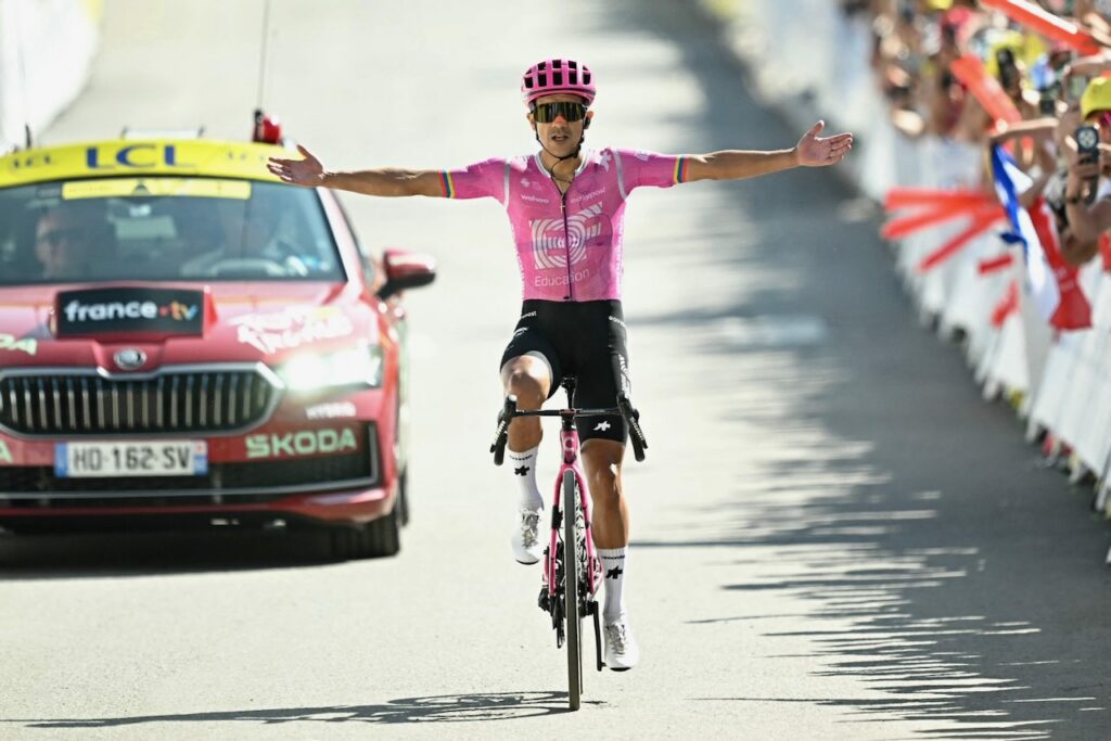 Carapaz eyes polkadot mountains jersey after stage win