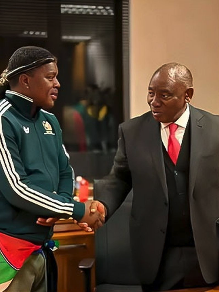 Cyril Ramaphosa meets with Ngizwe Mchunu ahead of the planned 30 June marches. (Photo: Facebook / @Times News 24hrs)