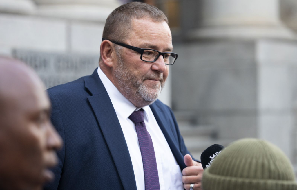 Kallie Kriel (Chief executive of AfriForum) address the media before the Expropriation Act Hearing outside the Western Cape High Court on August 03, 2026 in Cape Town, South Africa. The DA is asking the Western Cape High Court to declare the Expropriation Act invalid and unconstitutional, aiming to protect homeowners, farmers, and business owners. (Photo: Gallo Images/Misha Jordaan)