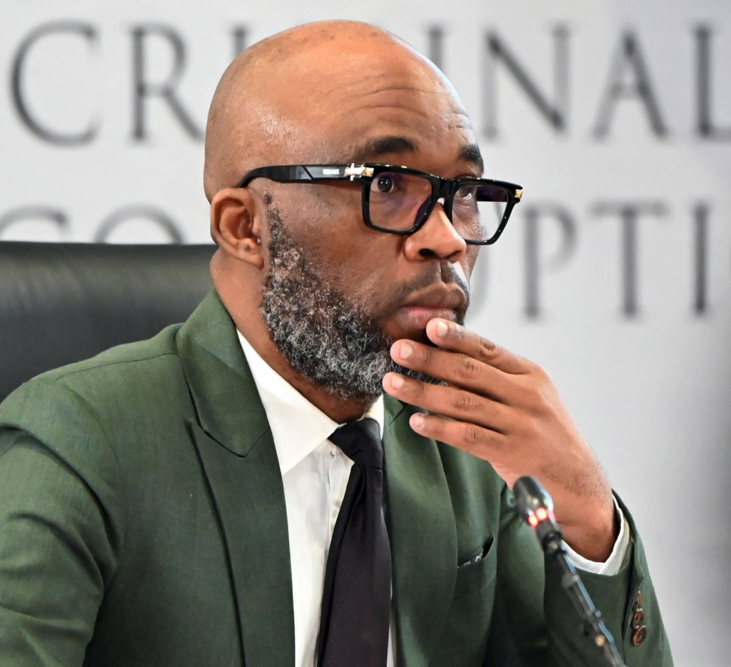 PRETORIA, SOUTH AFRICA – AUGUST 17: Vusimuzi "Cat" Matlala testifies at the Madlanga Commission of Inquiry at Brigette Mabandla Judicial College on August 17, 2026 in Pretoria, South Africa. President Cyril Ramaphosa established the commission to investigate and report on the veracity, scope, and extent of the allegations made on 6 July 2025 by KwaZulu-Natal (KZN) Police Commissioner Lieutenant-General Nhlanhla Mkhwanazi that South Africa’s criminal justice system was compromised. (Photo by Gallo Images/Frennie Shivambu)
