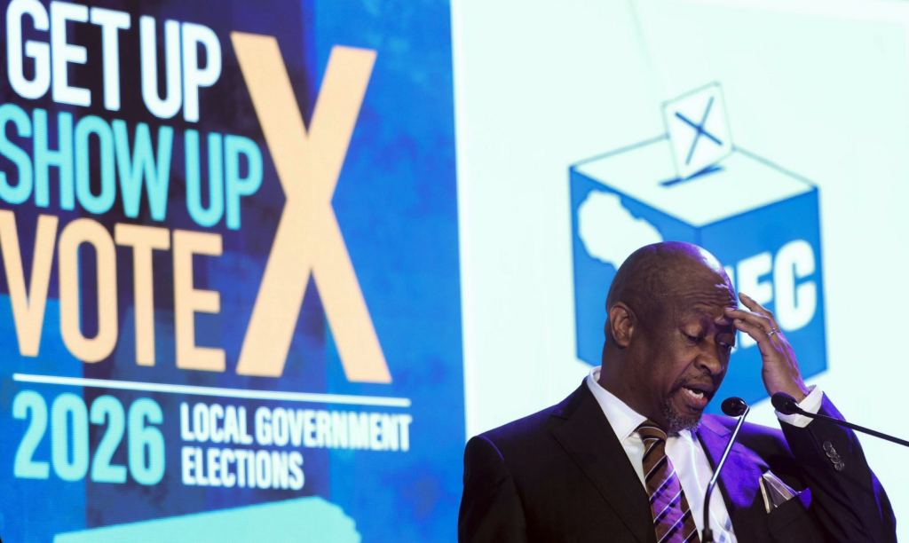 Sy Mamabolo, chief electoral officer of the Electoral Commission (IEC), address the media at the launch of the 2026 electoral programme at Gallagher Convention Centre on May 27, 2026 in Midrand. (Photo: Gallo Images/Sharon Seretlo)