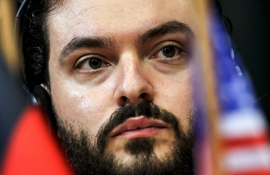 The President of the New York Young Republican Club Stefano Forte attends the Alternative for Germany (AfD) event 'The German-American Relationship, the Changing World Order, and Freedom of Speech' in Berlin, Germany, 25 March 2026. (Photo: EPA / Flip Singer)