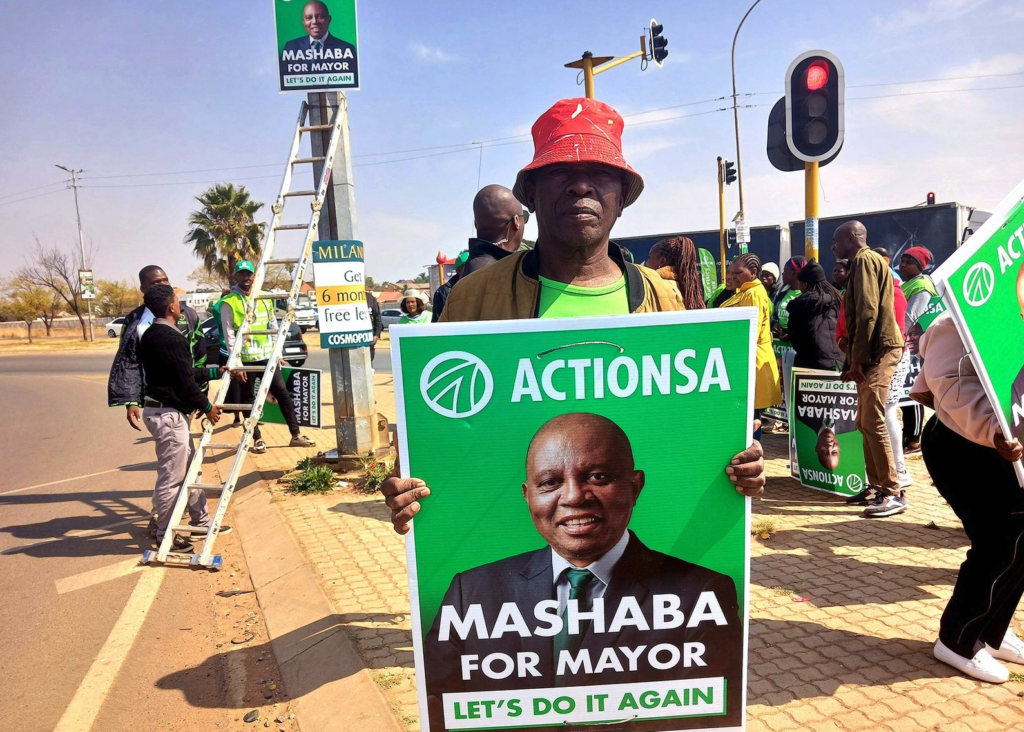 Thembelihle resident and ActionSA supporter, Kganyane Mofokeng affirmed his support for the party last week Thursday as ActionSA launched its election posters in Lenasia. (Photo: Bheki Simelane)