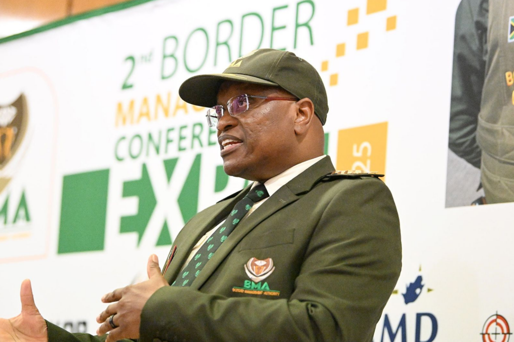 Dr Michael Masiapato (Commissioner & CEO at Border Management Authority (BMA) at the inaugural Boarder Management Conference And Expo at the inaugural Boarder Management Conference And Expo at CSIR International Convention Centre on November 19, 2025 in Pretoria, South Africa. The conference aims to unite Africa’s top leaders in border security, trade facilitation, migration, and regional integration. (Photo: Gallo Images / Lefty Shivambu).