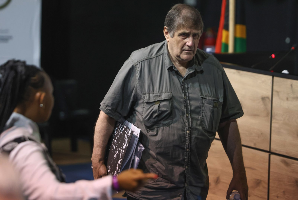 Eugene de Kock former Vlakplaas commander arrives to testify before the Khampepe Commission of Inquiry in Johannesburg regarding alleged political interference and delays in the investigation and prosecution of apartheid era crimes on 26 October 2026. (Photo: Felix Dlangamandla)